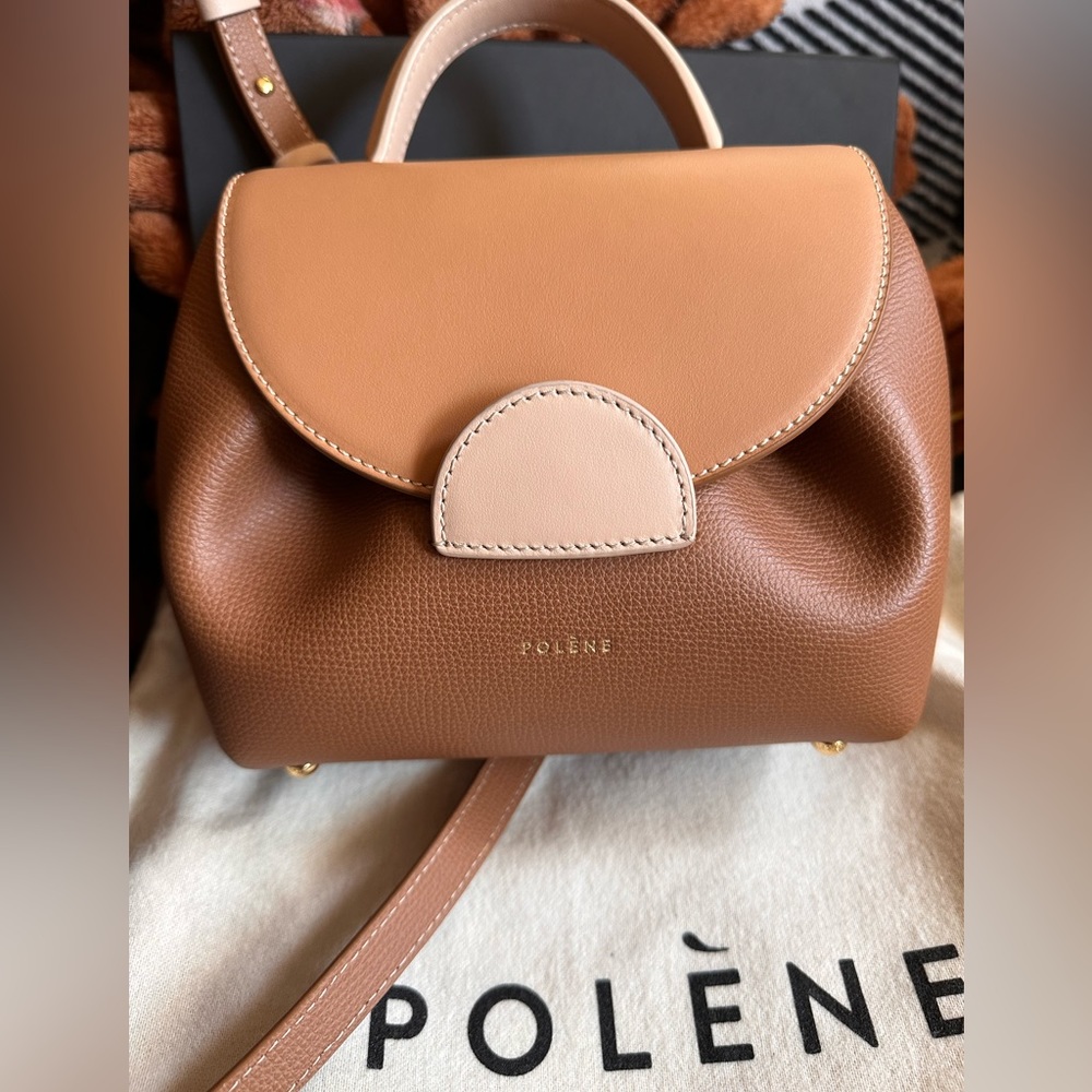 Polene all leather nano handbag
